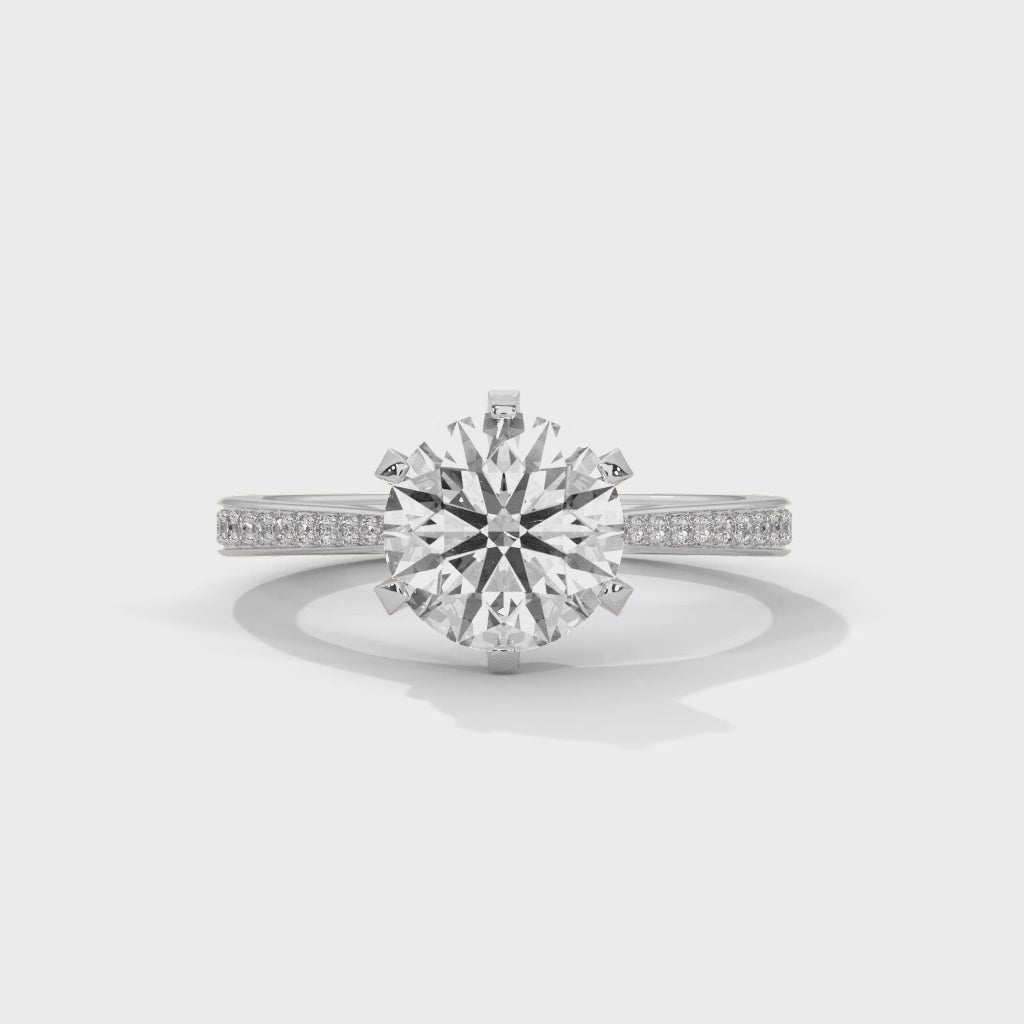 Brilliance 2.22 CTW Round-Cut Diamond Engagement Gold RIng