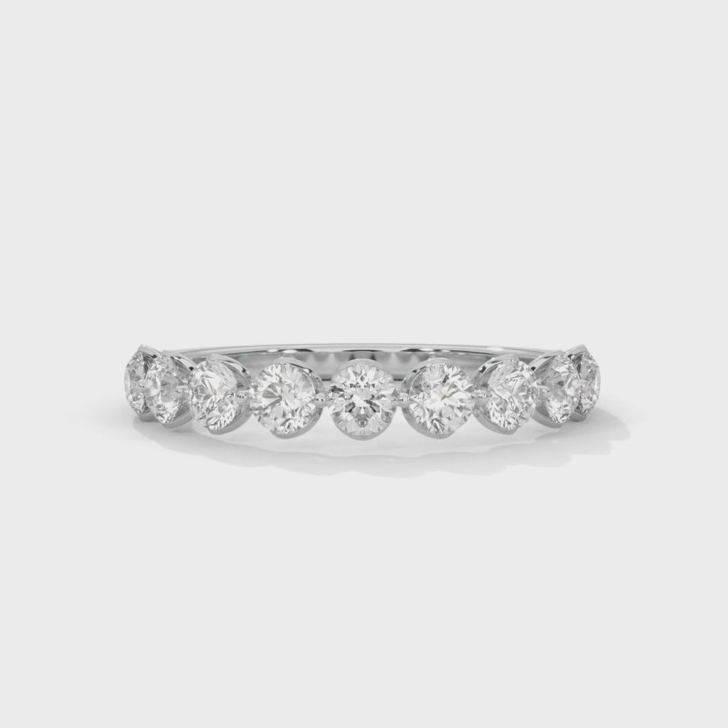 Eternal Sparkle: Gold Round Diamond Half-Eternity Band | 0.97 CTW