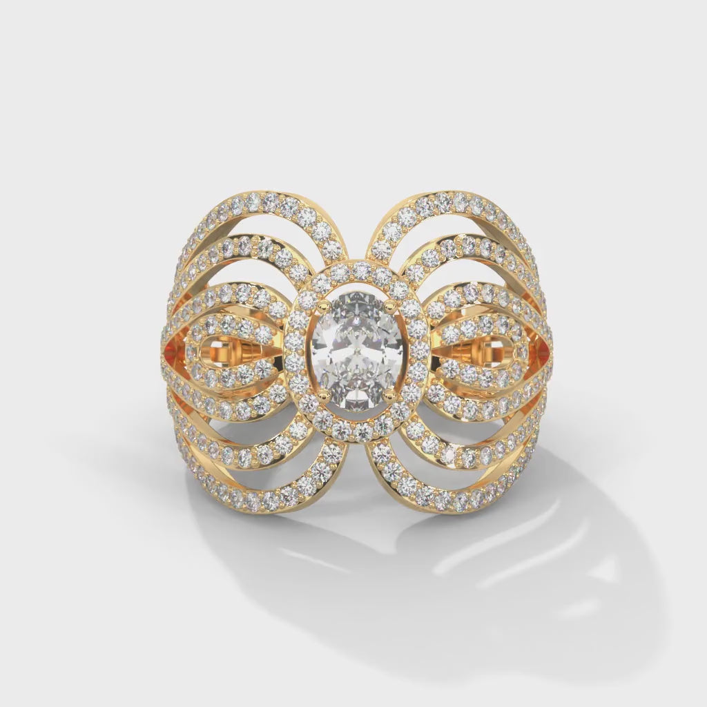 Aurelia 1.74 CTW Oval & Round Lab-Grown Diamond Ring