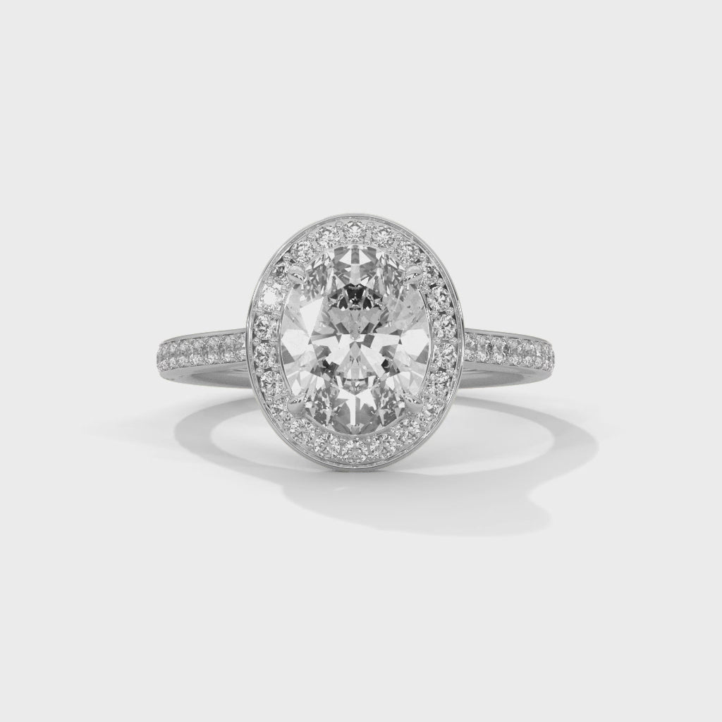 Vivienne 3 CT Oval Lab-Grown Diamond Halo Engagement Ring | 3.42 CTW