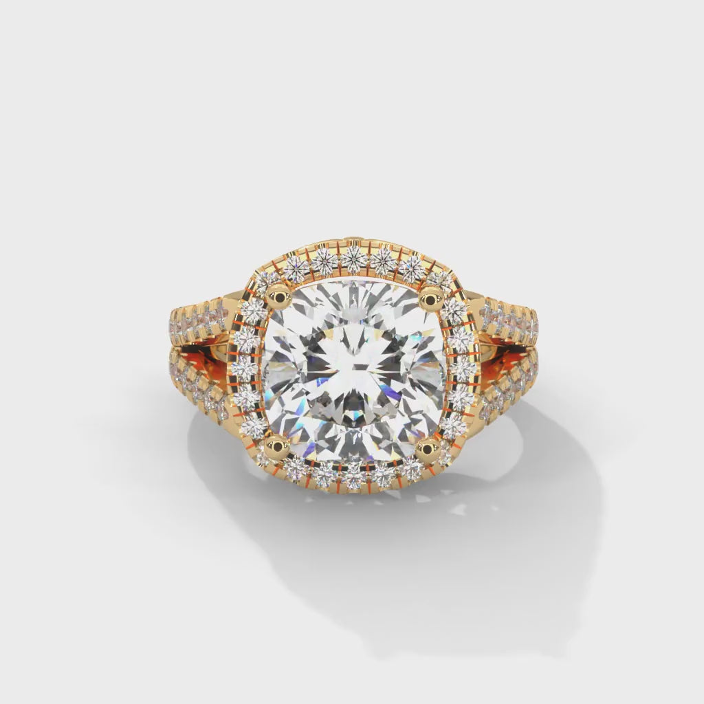 Aurora 6.49 CTW Cushion & Round Lab-Grown Diamond Ring