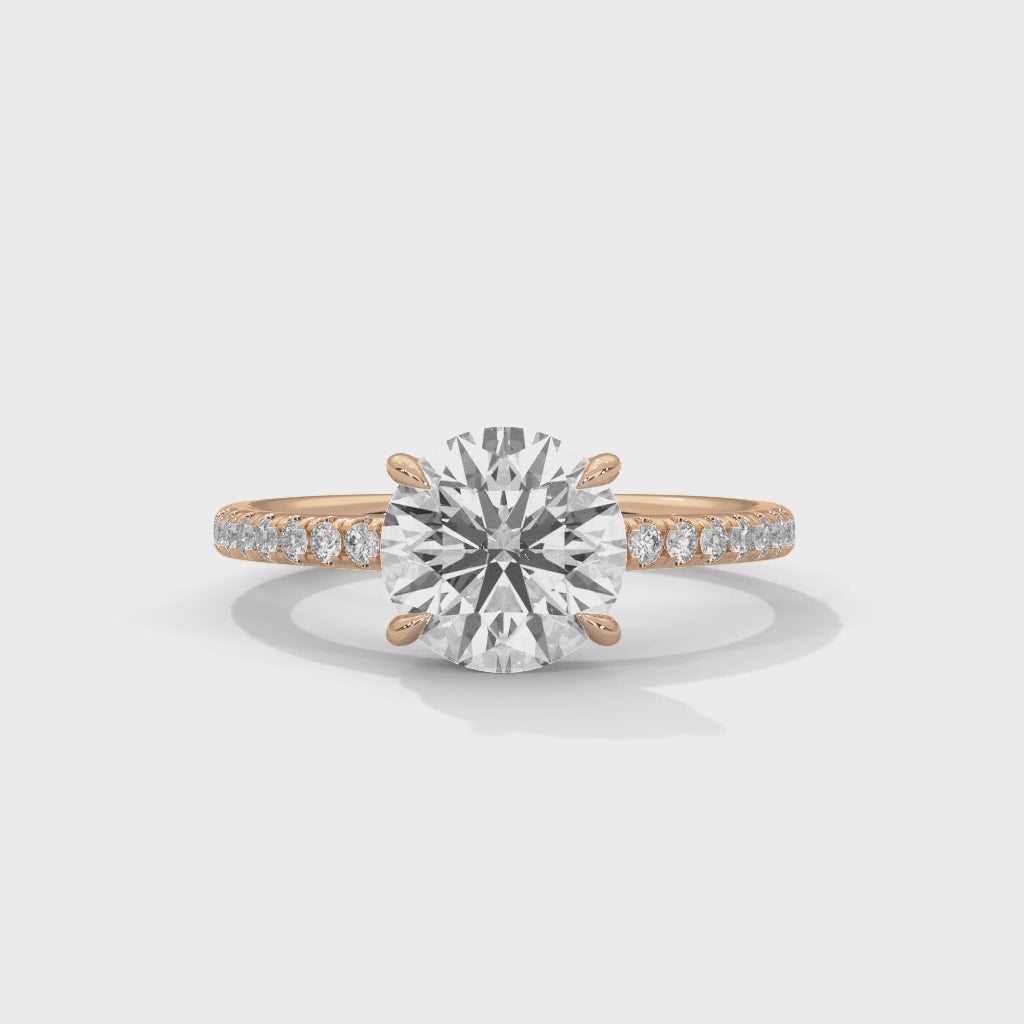 1 CT Round-Cut Lab Grown Diamond Pave Ring | 1.26 CTWa