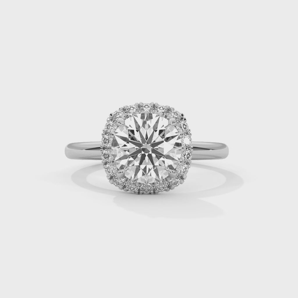Regal Cushion Halo 3 CTW Round-Cut Lab Grown Diamond Ring | 3.25 CTW