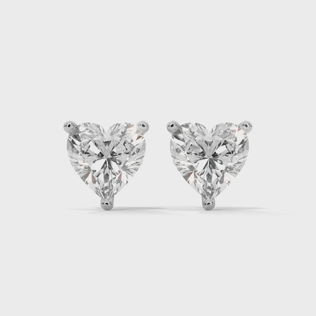 Heart-Shaped Lab-Grown Diamond Stud Earrings in 14K Gold (2-6 CTW)