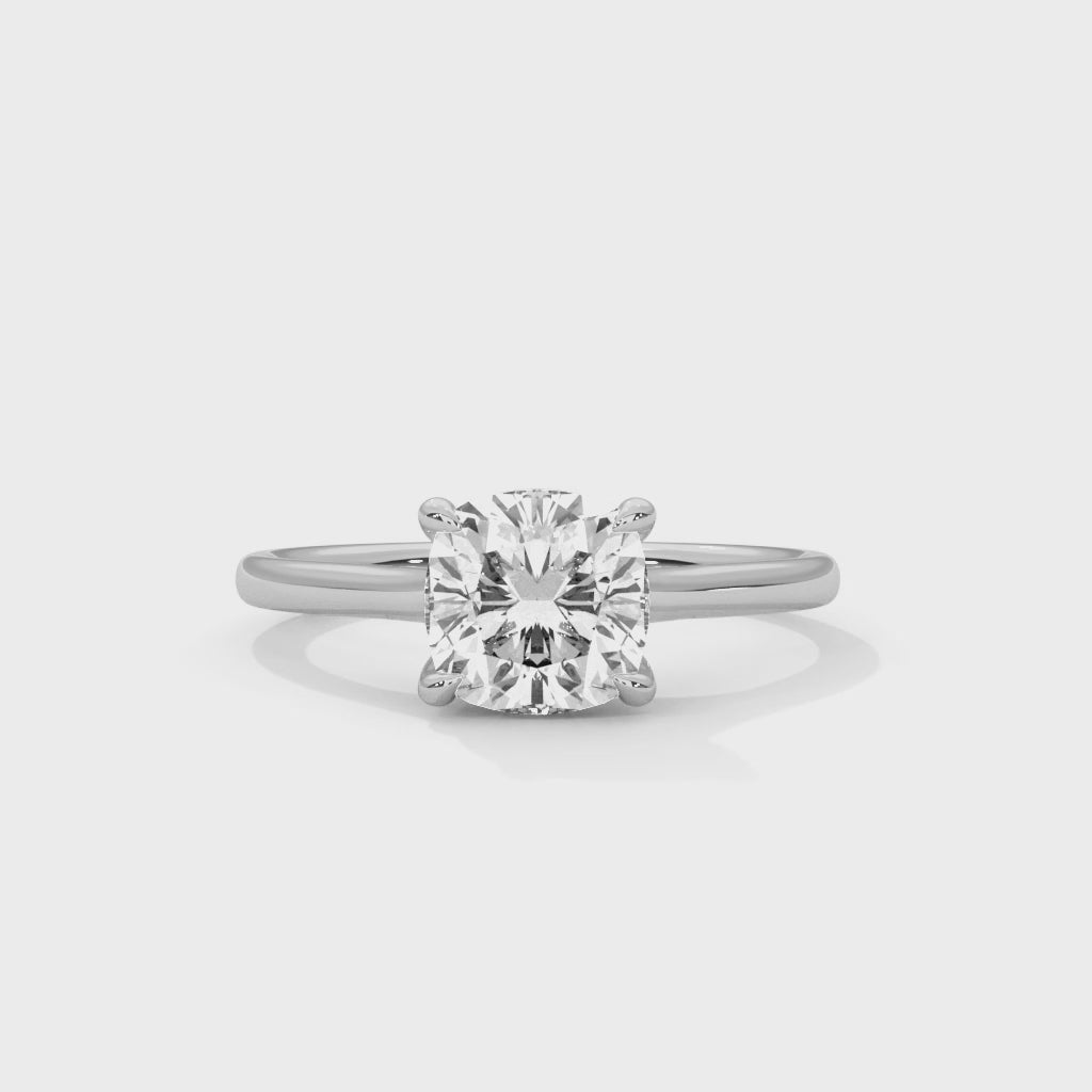 Noelle 3ct Cushion Lab-Grown Diamond Solitaire Engagement Ring