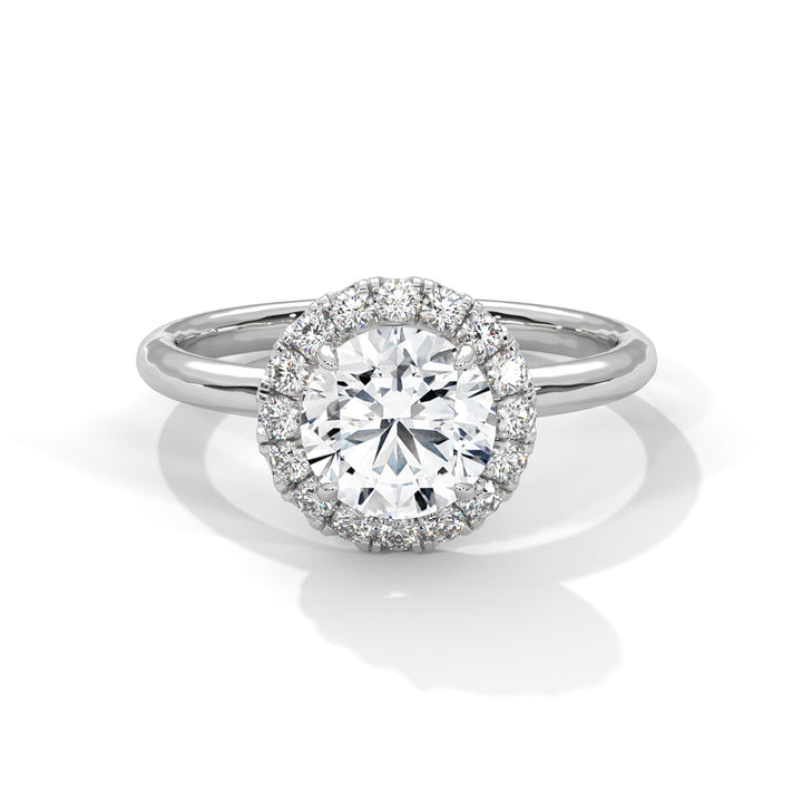Round Halo White Gold ring